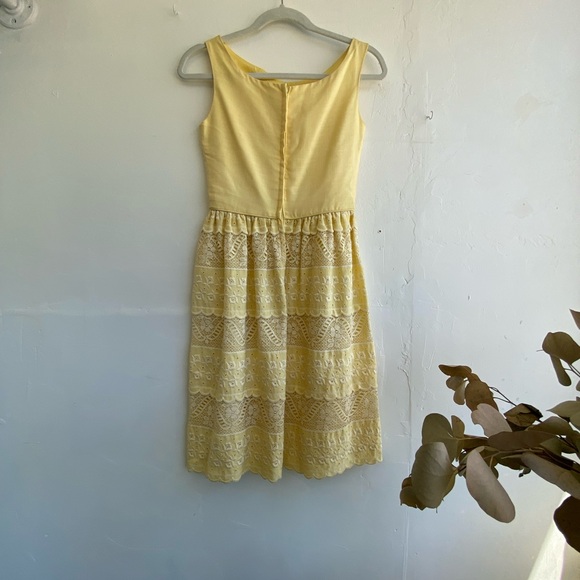 Vintage Yellow Lace Dress - Picture 2 of 2
